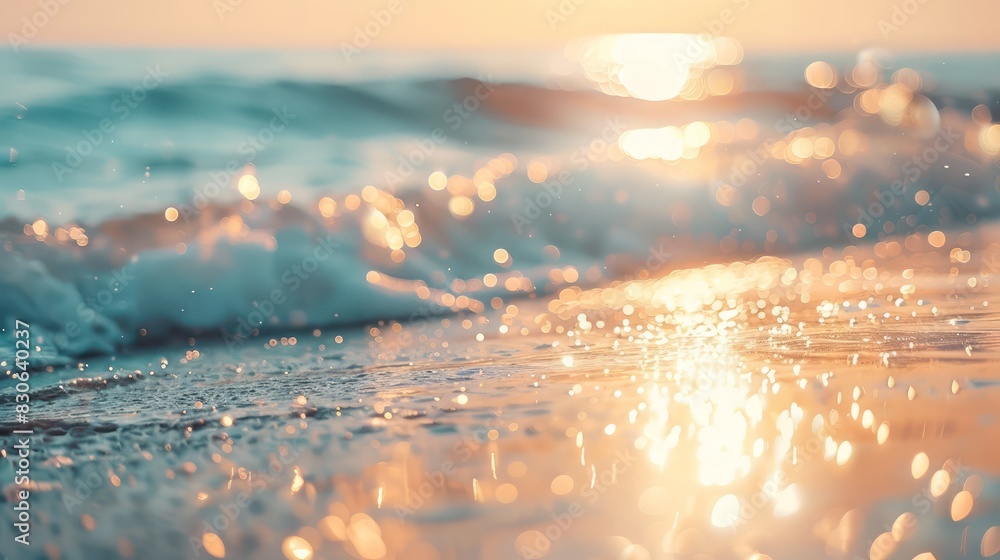 Aufkleber highlight the mesmerizing charm of coastal evenings with an image showcasing a bokeh abstract blurre