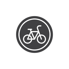 Bicycle roadsign vector icon