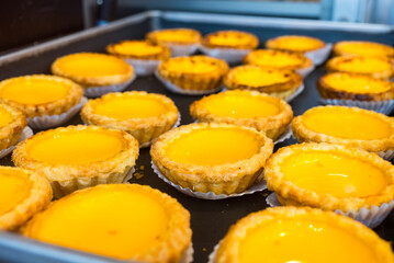 Egg tart in the bakery shop