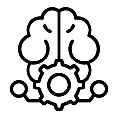 Deep Learning Vector Line Icon Design