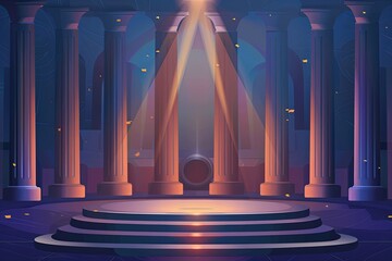 Vector illustration for award winners. A pedestal or platform for honoring laureates. 