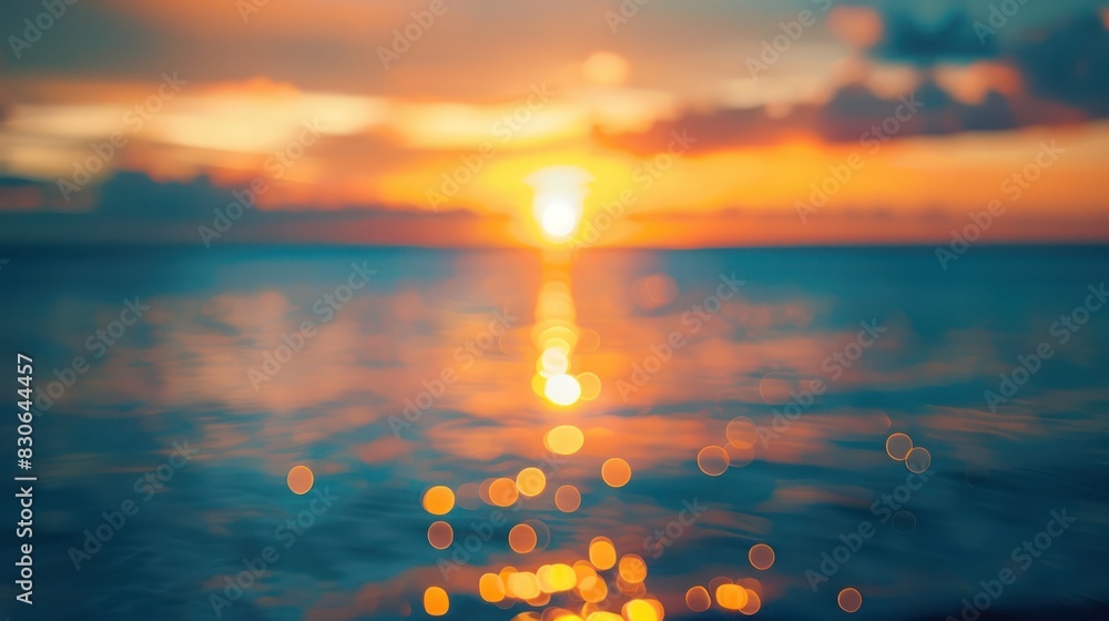 Aufkleber highlight the serene charm of twilight with an image showcasing a bokeh abstract blurred background,