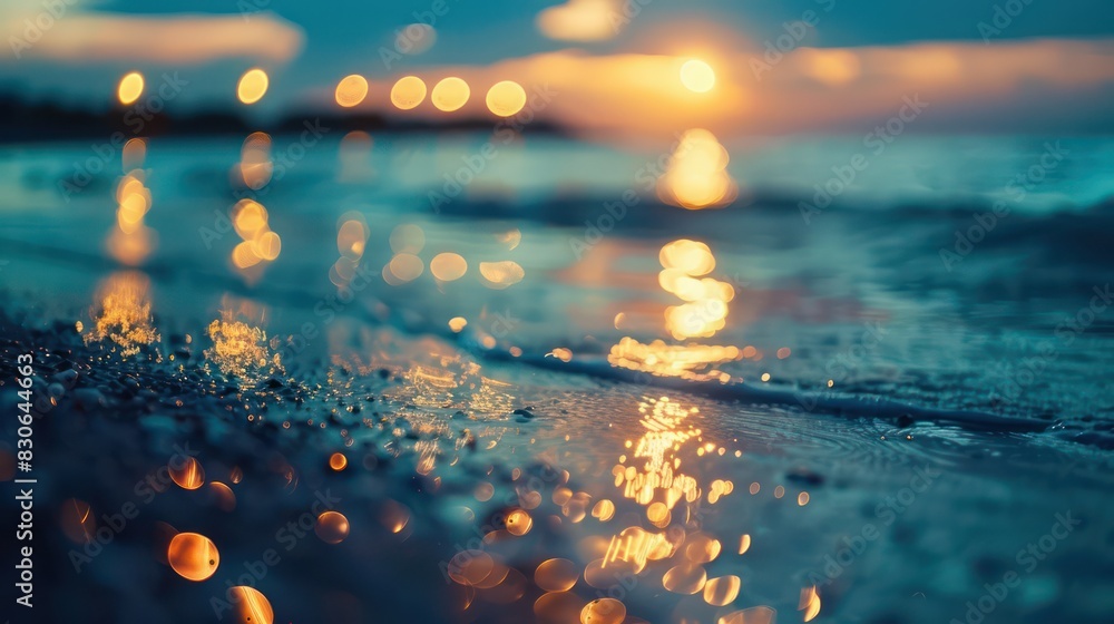 Poster capture the captivating beauty of twilight with an image showcasing a bokeh abstract blurred summer 