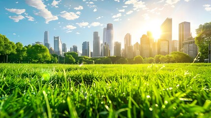Fototapeta premium Illustration of Sustainability Initiatives - Implementing green practices and technologies to reduce environmental impact and improve energy efficiency. Ai Generate