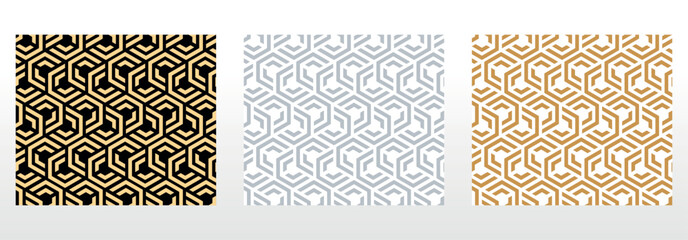 Set of abstract geometric patterns. Seamless vector backgrounds. Colored ornaments Graphic modern patterns Simple lattice graphic design © ELENA