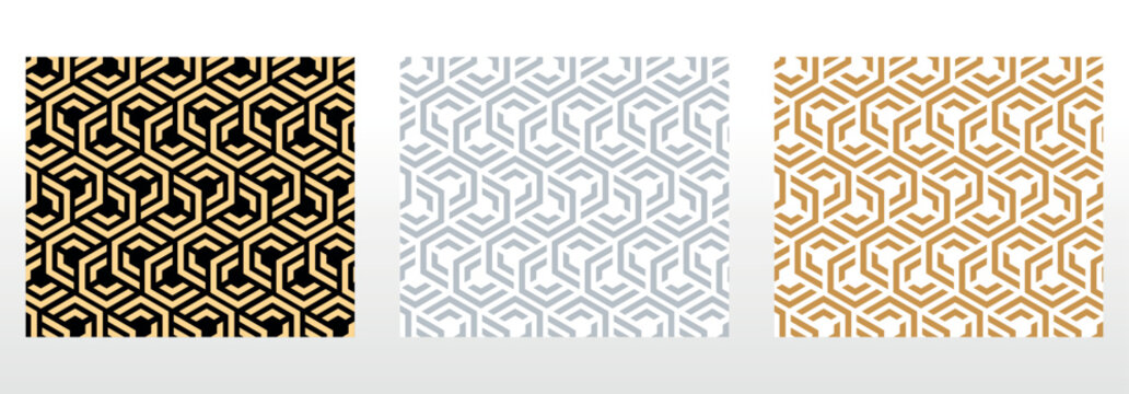 Set of abstract geometric patterns. Seamless vector backgrounds. Colored ornaments Graphic modern patterns Simple lattice graphic design