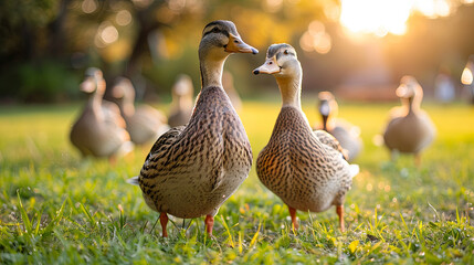 ducks in the modern industrial farm, agriculture concept 