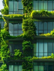 Illustration of Sustainability Initiatives - Implementing green practices and technologies to reduce environmental impact and improve energy efficiency. Ai Generate