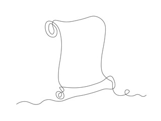 abstract scroll,manuscript,papyrus ,logo,continuous single line art hand drawing sketch