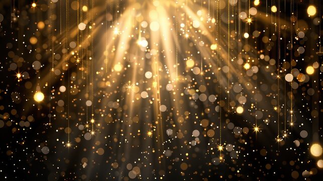 Capture the essence of sophistication and luxury with a corporate template adorned with radiant lights and cascading star particles.