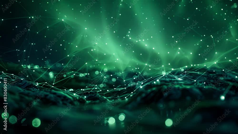 Poster against the vast darkness the northern lights reveal a hidden system of interconnected nodes reflect