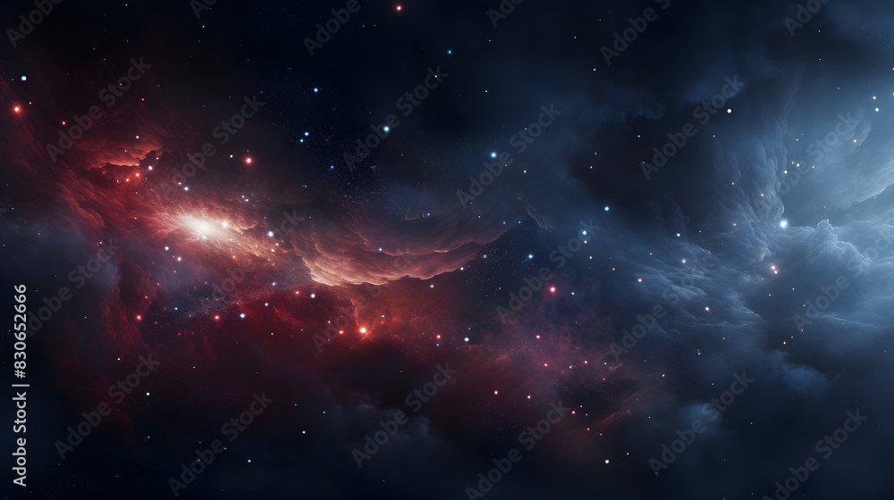 Wall mural digital space with milky way and nebula abstract graphic poster