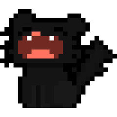 Obraz premium Pixel art cartoon happy black cat character