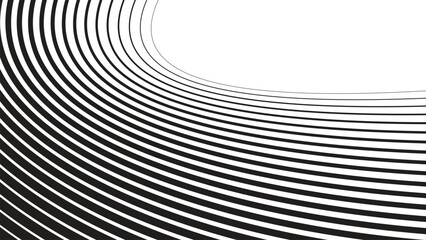 Black and white stripes with curve abstract background for presentation or backdrop