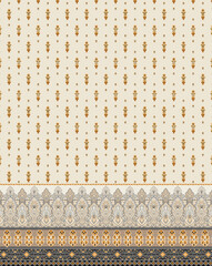 Digital textile flower design with beautiful background