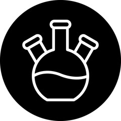 Vector Design Three Neck Flask Icon Style