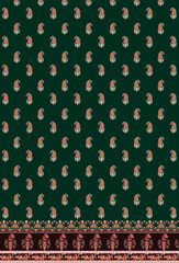 Digital textile flower design with beautiful background