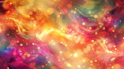 Fototapeta premium Multifaceted Friendship Day theme spectrum of colors twinkling effects swirling patterns background