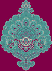 Digital textile flower design with beautiful background