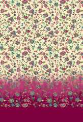 Digital textile flower design with beautiful background