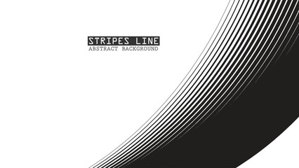 Black and white stripes with curve abstract background for presentation or backdrop