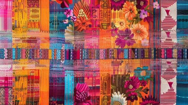 Intricate patterns weave a cultural tapestry background