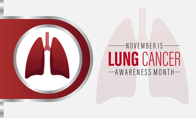 November is Lung Cancer Awareness Month. Holiday concept. Template for background, banner, poster vector illustration.