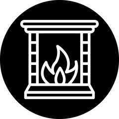 Vector Design Fireplace Icon Style