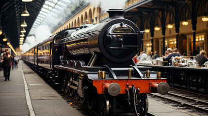 Obraz premium A Steam Train Chugging Through a Snow Covered Forest