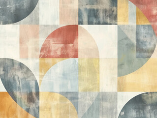 Abstract Geometric Colorful Art Print Mid Century Modern Design