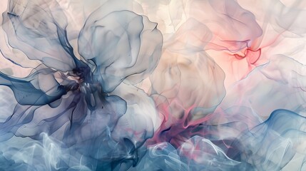 Abstract Soft Pastel Floral Background with Ethereal Elements