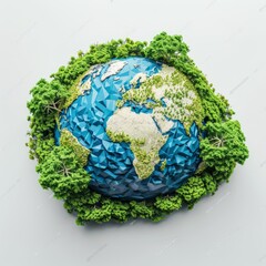 Earth day concept on white background, World environment day ar 9:16 Job ID: 986a91a9-bce6-4d98-97d9-fbfc862fa4b8