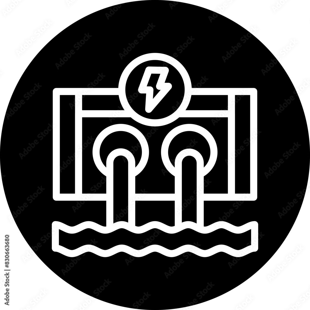 Sticker Vector Design Hydro Power Icon Style