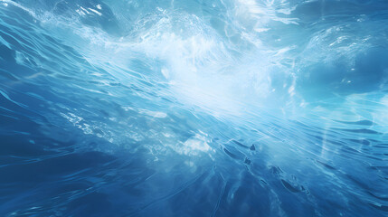 Digital blue geometric AI abstract graphics poster background