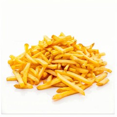 French fries or potato chips isolated on white background