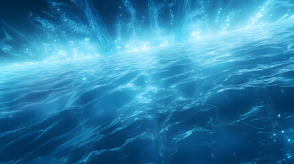 Digital blue geometric AI abstract graphics poster background