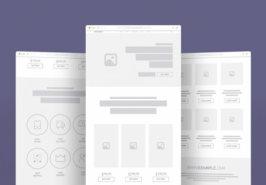 Landing Page Wireframe UI UX Layout