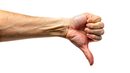 thumb down hand of a person