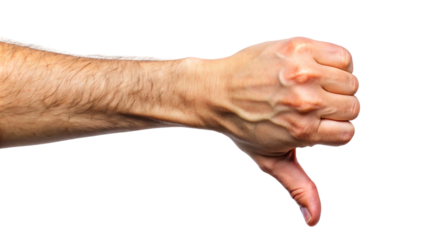 thumb down hand of a person
