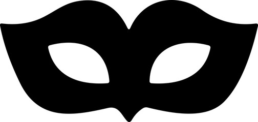 Carnival mask flat icon. Simple black icons of masquerade mask, for party, parade and carnival, for Mardi Gras and Halloween. Mask elements. Face mask