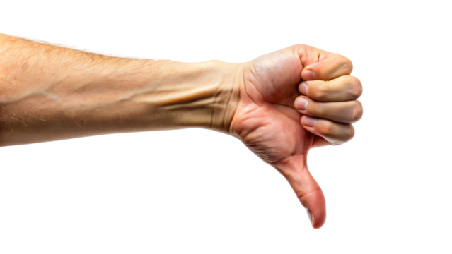 thumb down hand of a person