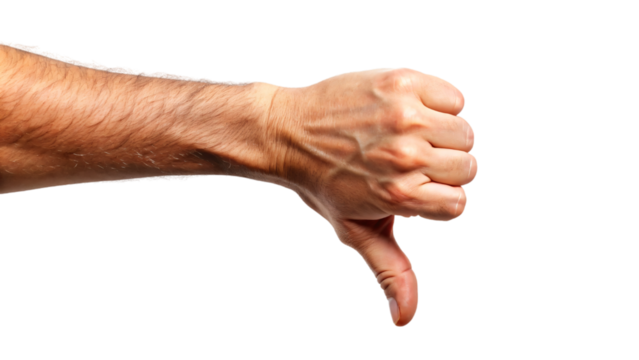 thumb down hand of a person