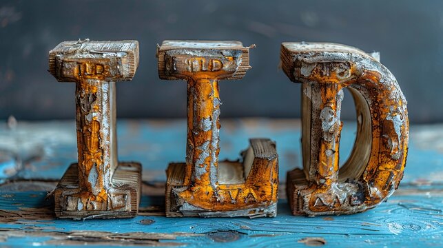 Acronym ILD displayed on wooden cubes (Interstitial Lung Condition) against a blue backdrop.