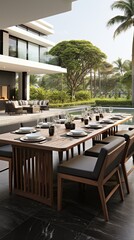 Obraz premium Beautiful Interior of the Rooftop Restaurant