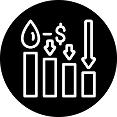 Vector Design Oil Price Decrease Icon Style