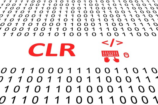 CLR concept binary code 3d illustration
