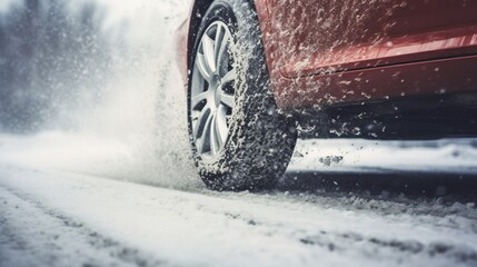 Elegance Car in the Hush of the Snowy Winter