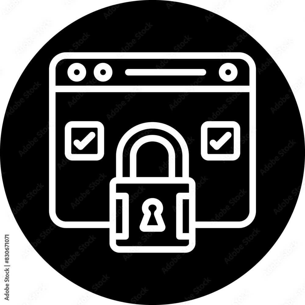 Poster vector design browser security icon style