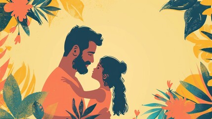 Illustration of Father's Day celebration background with space for personalized message