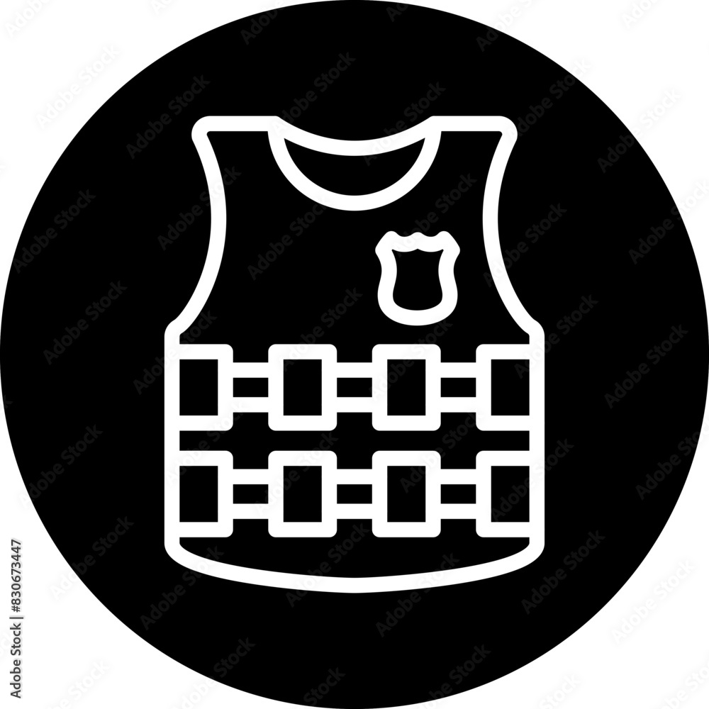 Sticker vector design bulletproof vest icon style